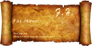 Fai Hunor névjegykártya